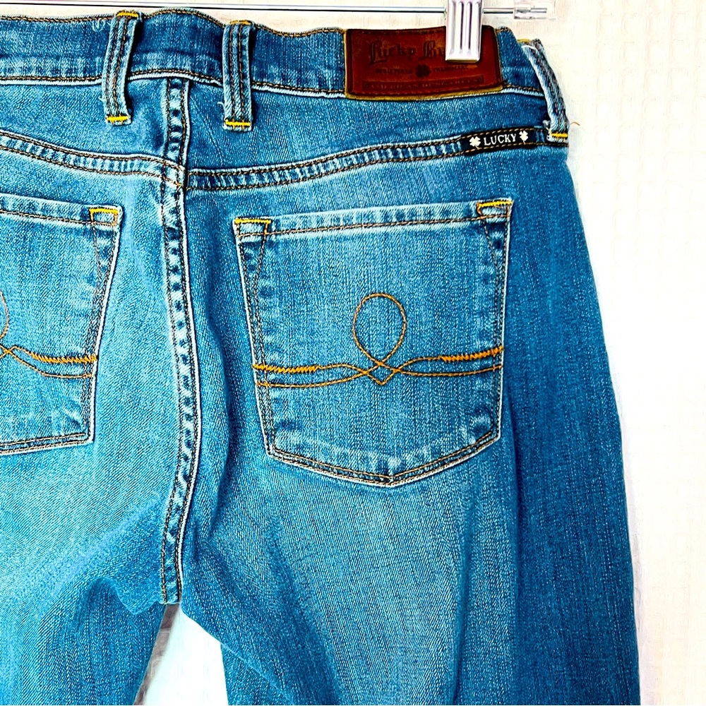 Lucky Brand women med blue acid wash jeans Sofia bootcut mid rise Sz 6/28 Tall - Picture 10 of 16